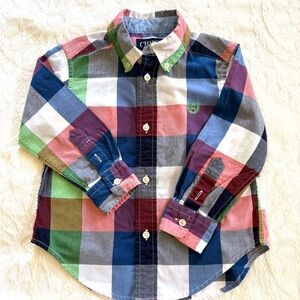 Chaps Multicolor Plaid Button Down Shirt for Kids